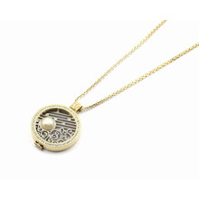 Gold Plating Floating Locket Pendant Necklace